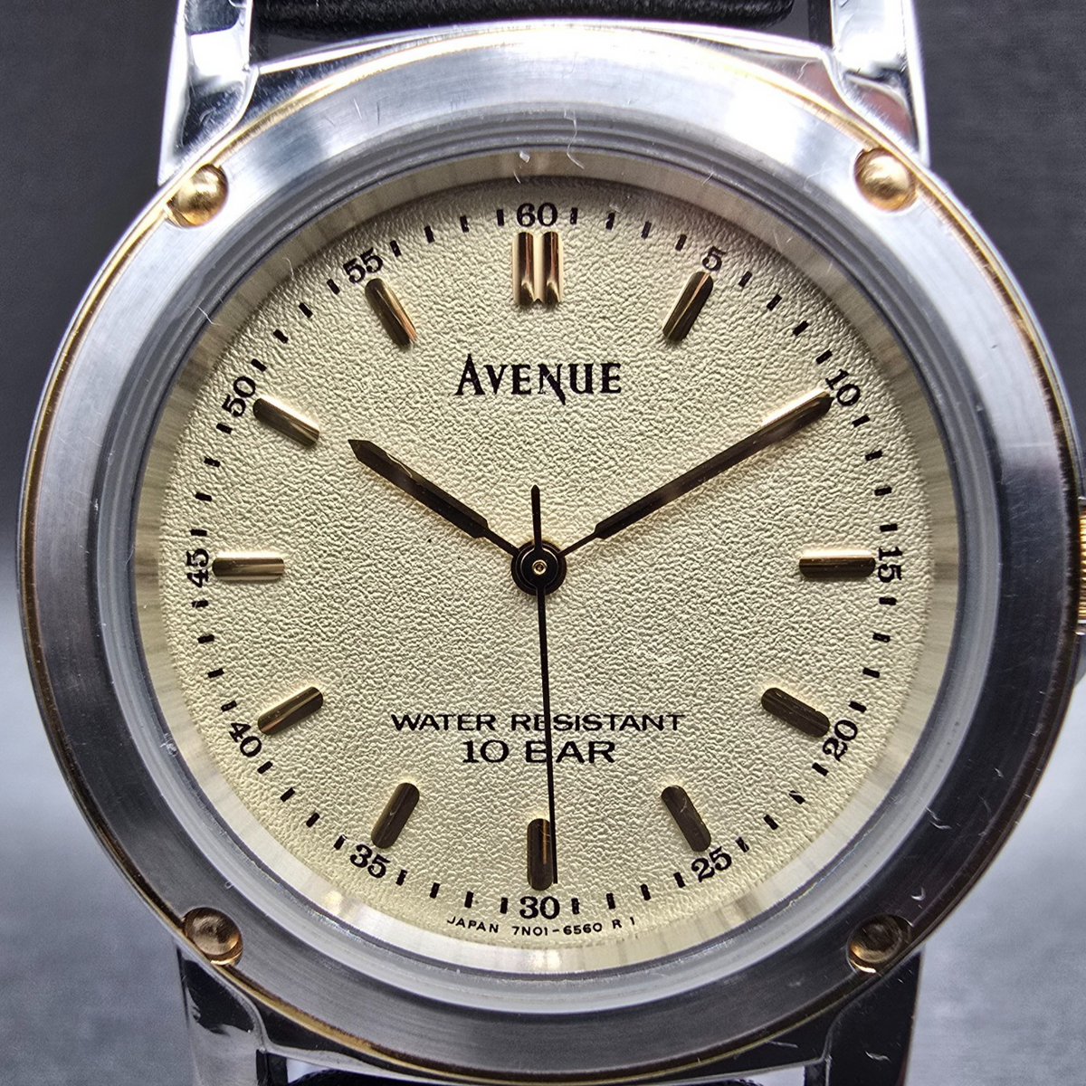 Seiko Avenue Watch Men 33mm Champagne Dial Two Tone Round 7N01-635A New Battery1