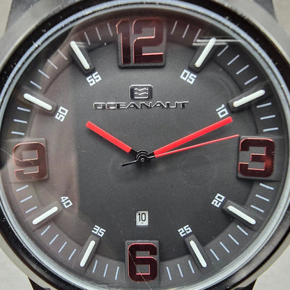 Oceanaut Armada Watch Men 49mm Black Dial Black Red Round OC7312 New Battery1