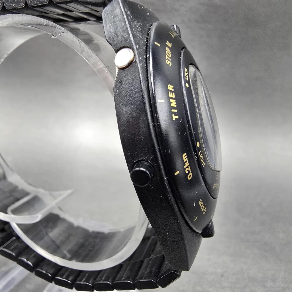 Seiko Giugiaro Watch Men 39mm Black Digital Alarm Chronograph A828-4019 New Batt3