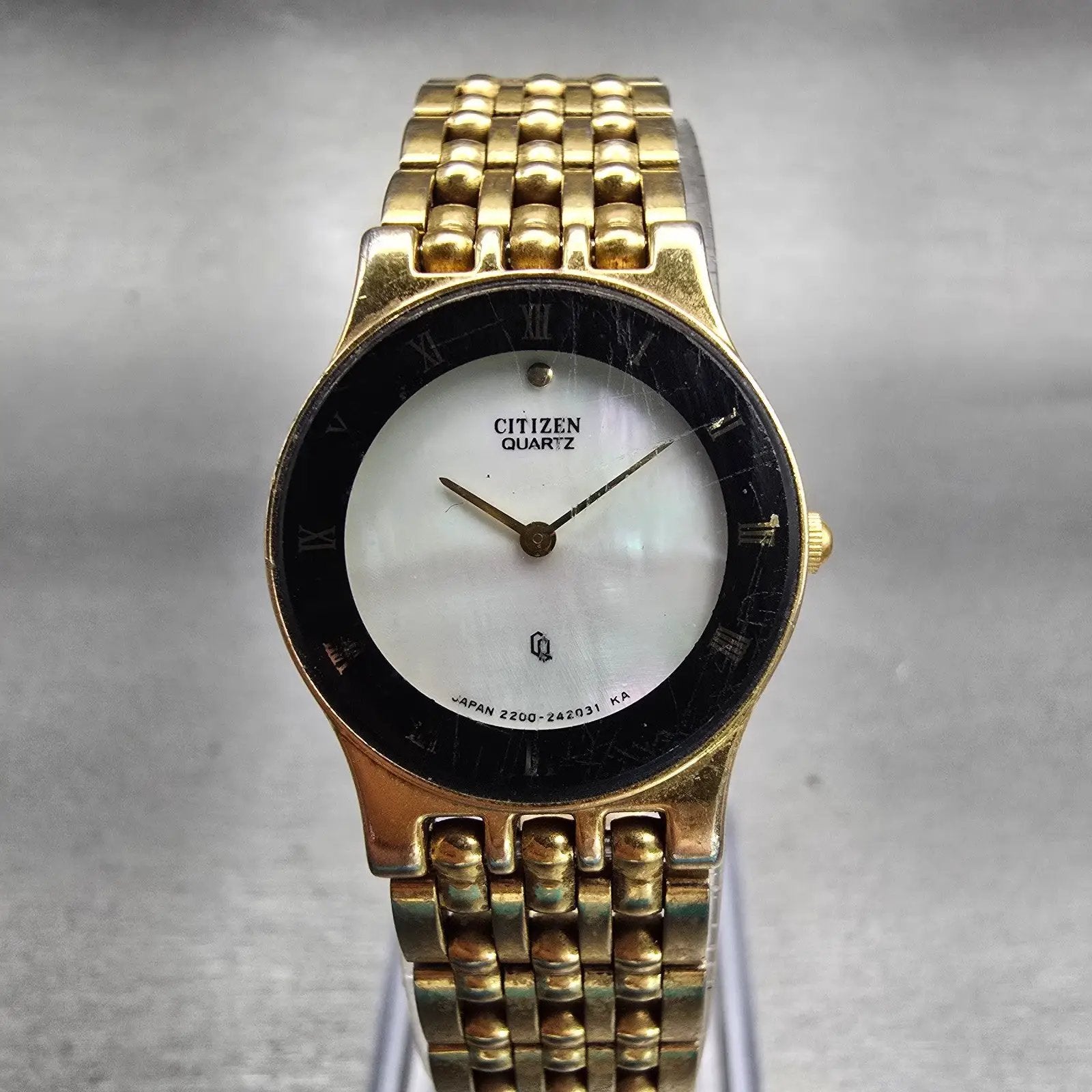 Citizen CQ Watch Women 21mm MOP Dial Two Tone Round 2200-229207 New Battery VTG0