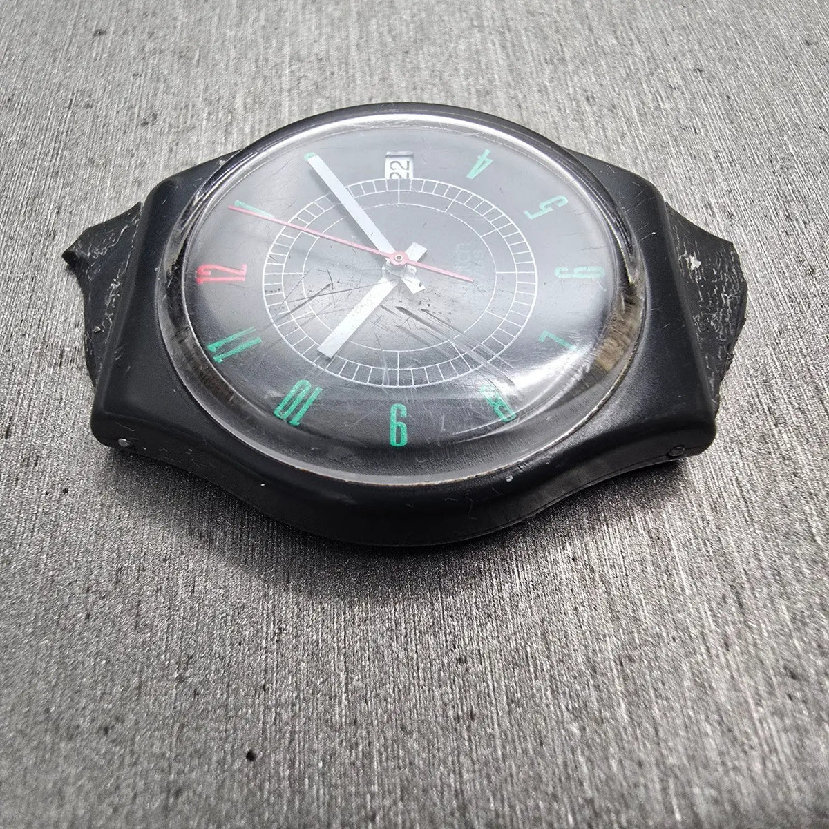 Swatch Ritz Watch Men 34mm Black Dial Black Tone Date Round GA400 New Battery4