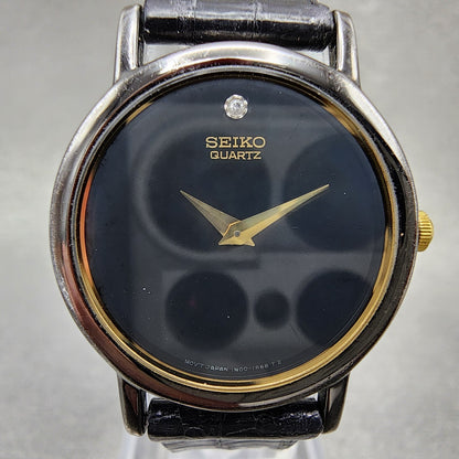 Seiko Watch Women 25mm Black Dial Black Tone Round 1N000C99 New battery1