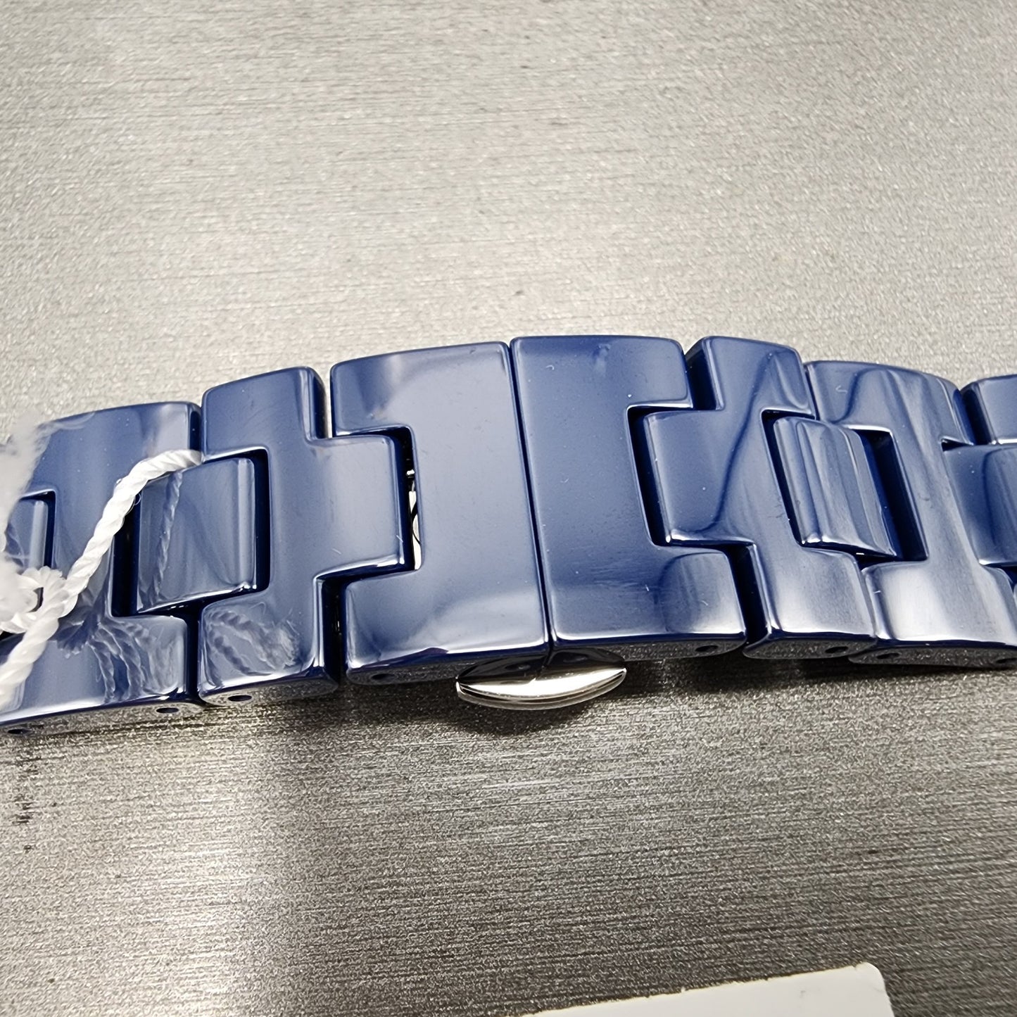 Movado Bold Blue Ceramic Watch Band 18mm Womens Watch Bracelet Butterfly Clasp3