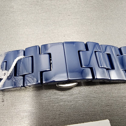 Movado Bold Blue Ceramic Watch Band 18mm Womens Watch Bracelet Butterfly Clasp3