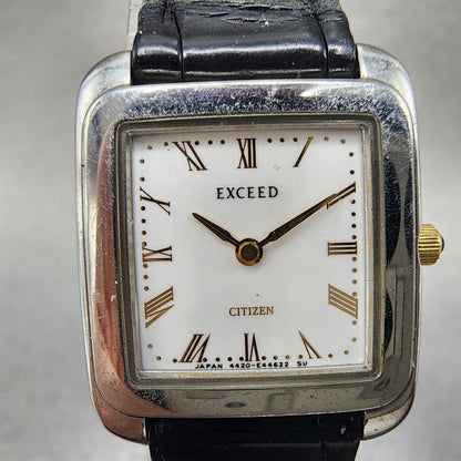 Citizen Exceed Tank Watch Women 20mm White Dial Silver Tone 4420e42622 New Batt1