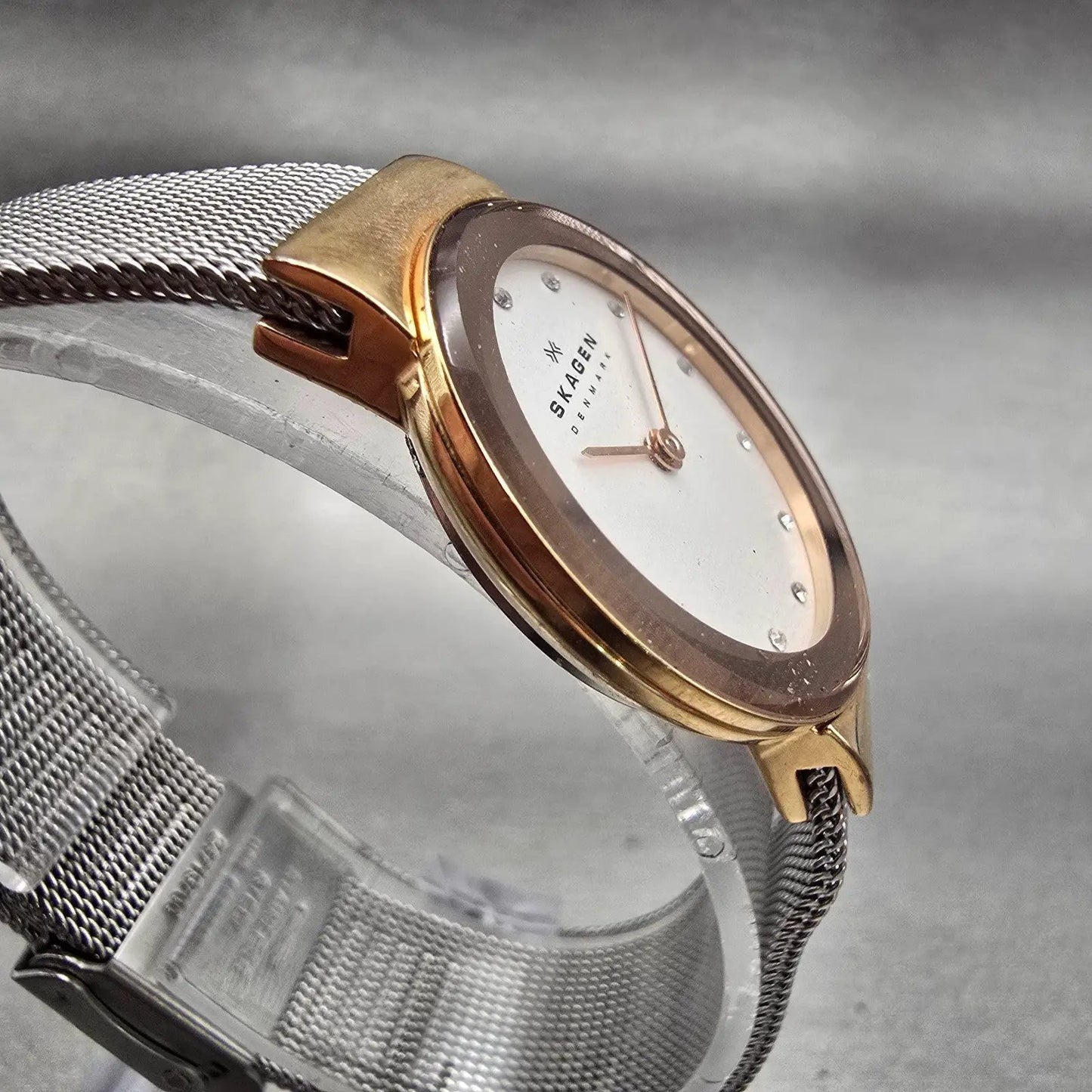 Skagen Freja Watch Women 26mm White Dial Rose Gold Tone Gemmed 358SRSC New Batt3