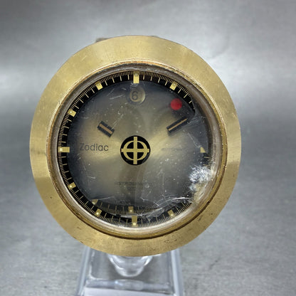 Zodiac Astrographic SST Watch Men 40mm Brown Dial Gold Tone Date Automatic Runs0