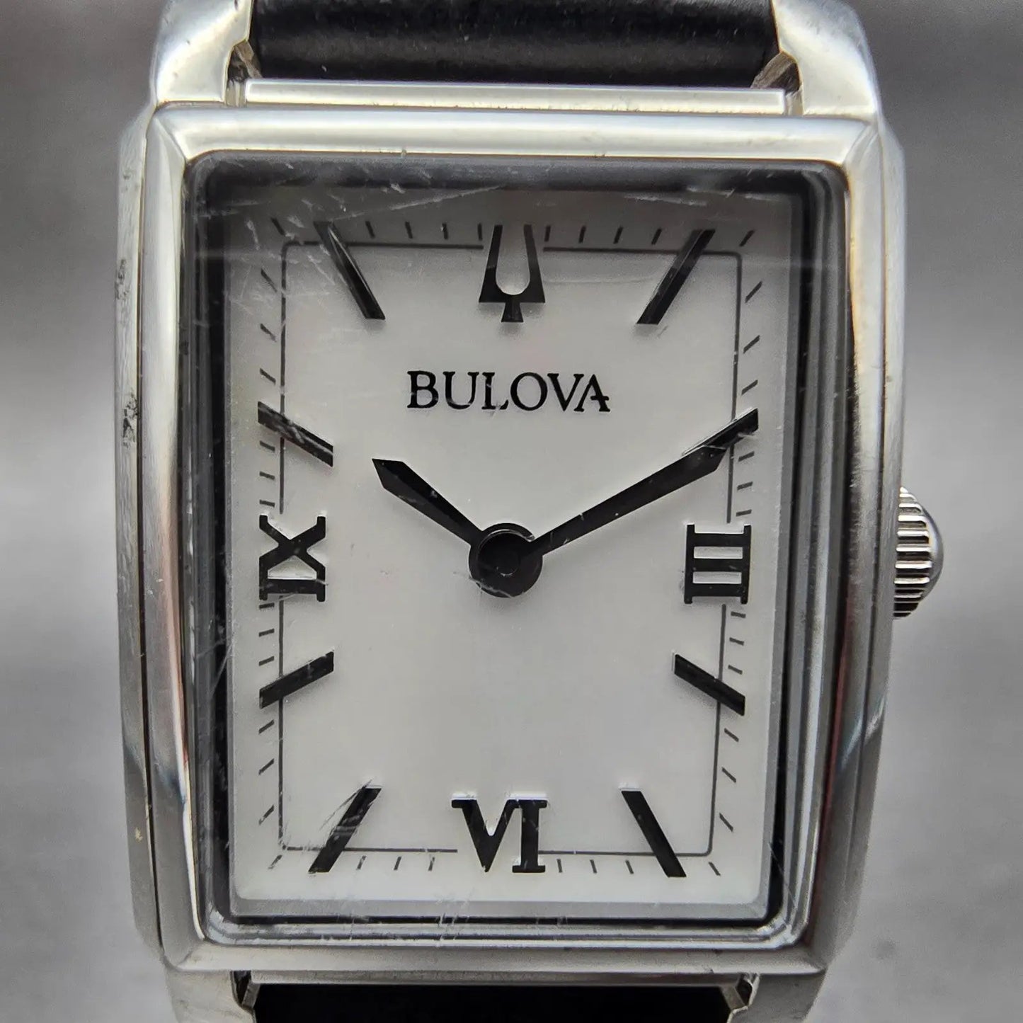 Bulova Tank Watch Women 21mm MOP Dial Silver Tone Rectangle 96L330 New Battery1
