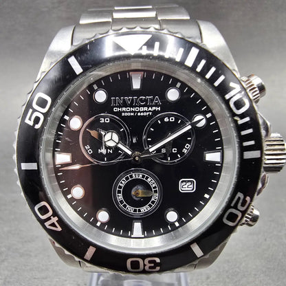Invicta Pro Diver Chronograph Watch Men 42mm Black Dial Steel Date 10050 PARTS0