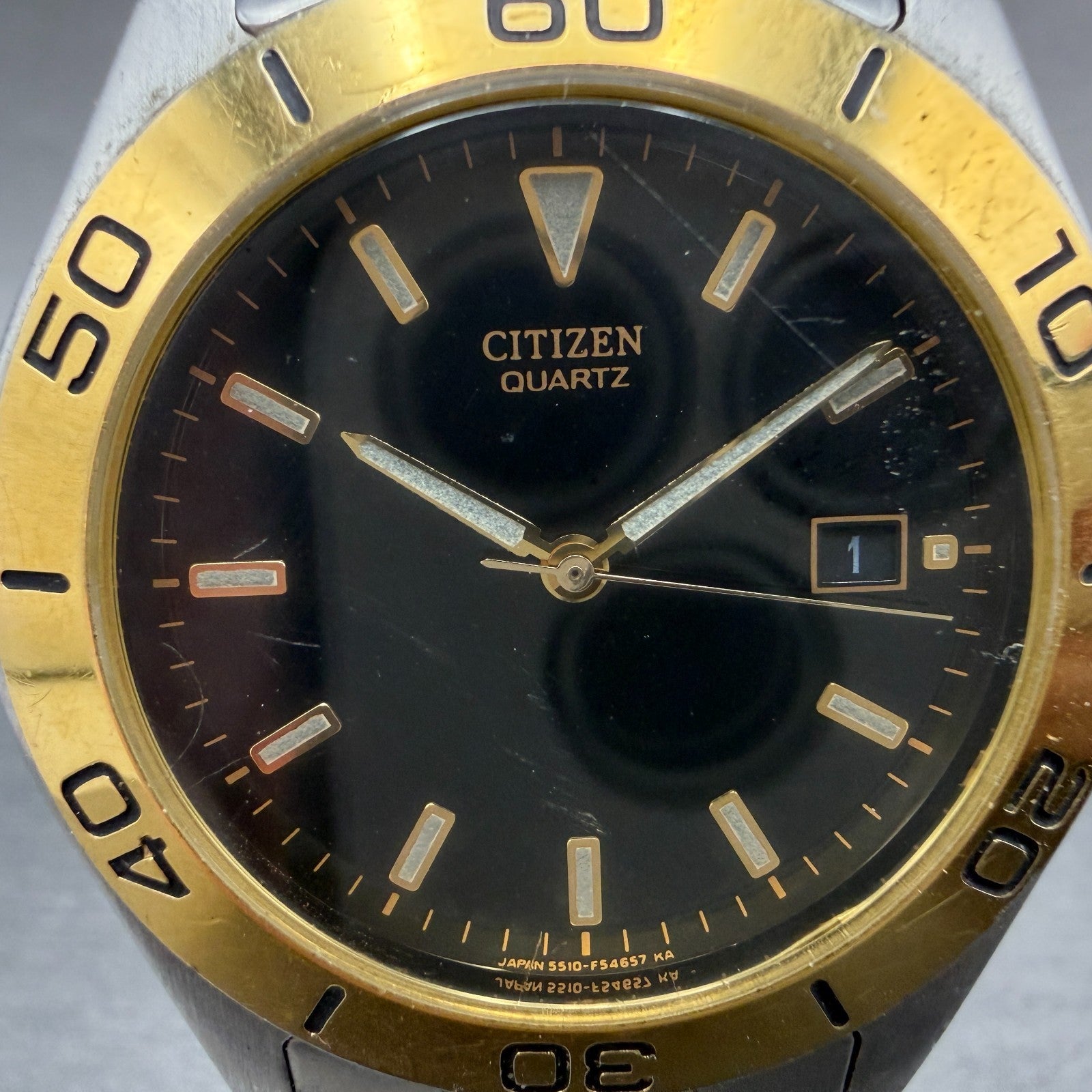 Citizen Dive Watch Men 39mm Black Dial Two Tone Date 5510-F52061 New Battery1