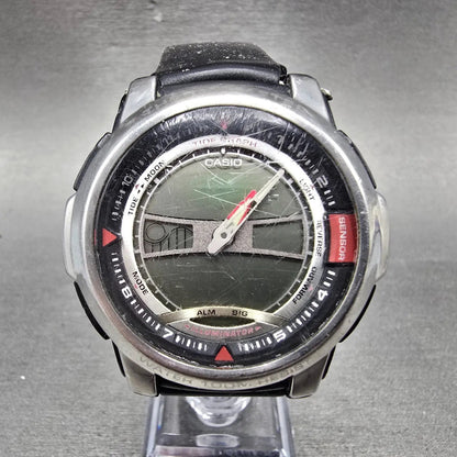 Casio AQF-100 Watch Men 43mm Black Analog Digital Tide Graph Thermometer PARTS0