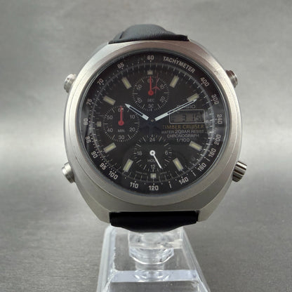 Casio Timber Cruiser Chronograph Watch Men 42mm Blac Dial Steel Ani Digi New Bat5