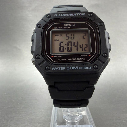 Casio Illuminator Watch Men 43mm Black Alarm Chrono Digital W-218H New Battery5