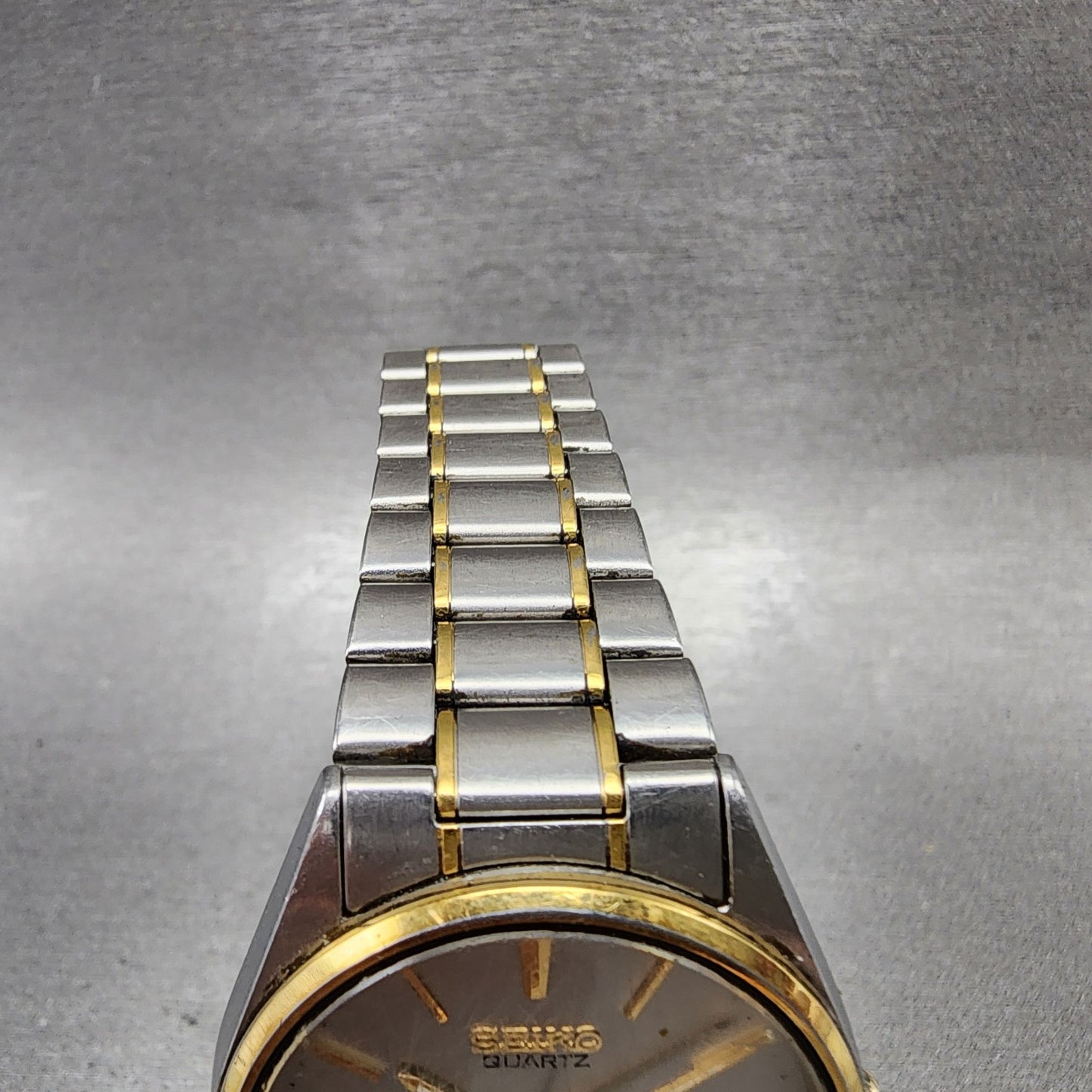 Seiko SQ Watch Men 34mm Silver Dial Two Tone Daydate 5H238a09 New Battery4