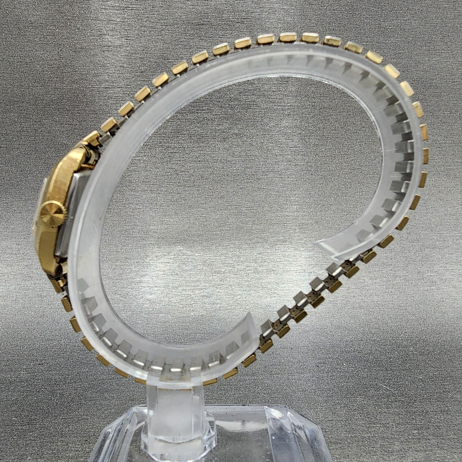 Seiko Watch Women 29mm Gold Dial Gold Tone Rectangle Manual Wind Runs 1134998