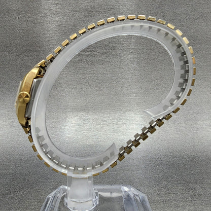 Seiko Watch Women 29mm Gold Dial Gold Tone Rectangle Manual Wind Runs 1134998