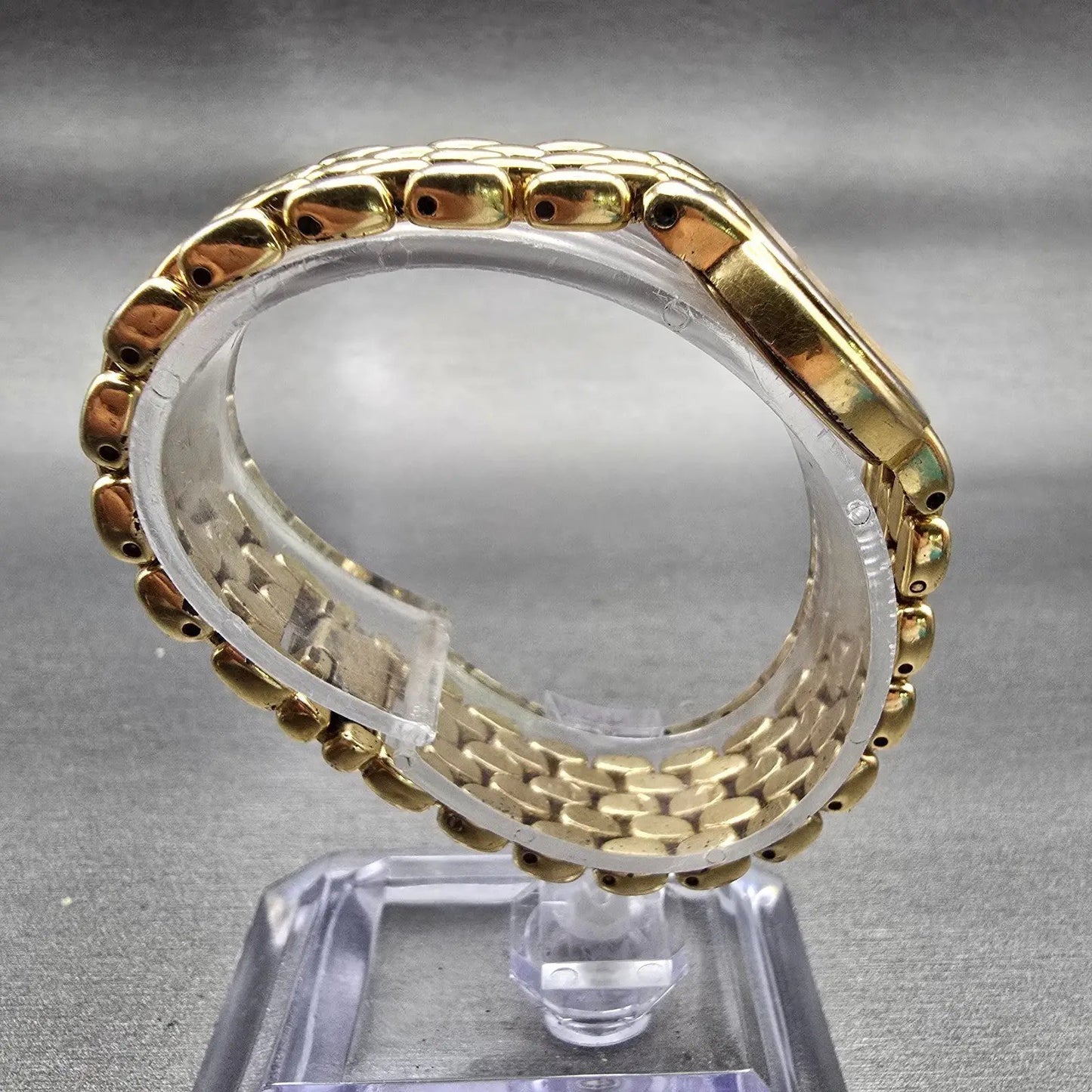 Seiko Watch Women 21mm Gold Dial Gold Tone Round 1F20-0F50 New Battery Vintage8