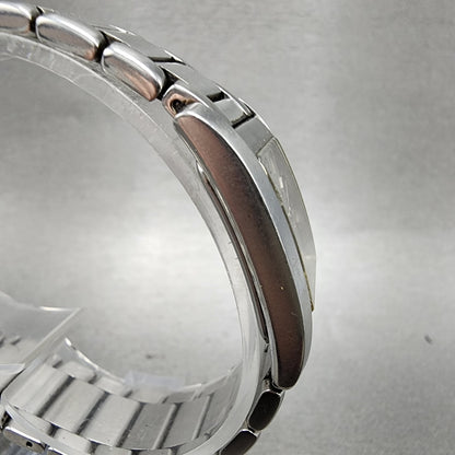 ESQ Tank Watch Women 21mm Silver Dial Silver Tone Small Seconds 100470 New Batt3