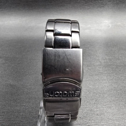 Swatch Her Tender Black Watch Women 33mm Black Dial Silver Tone YLS433G New Batt7