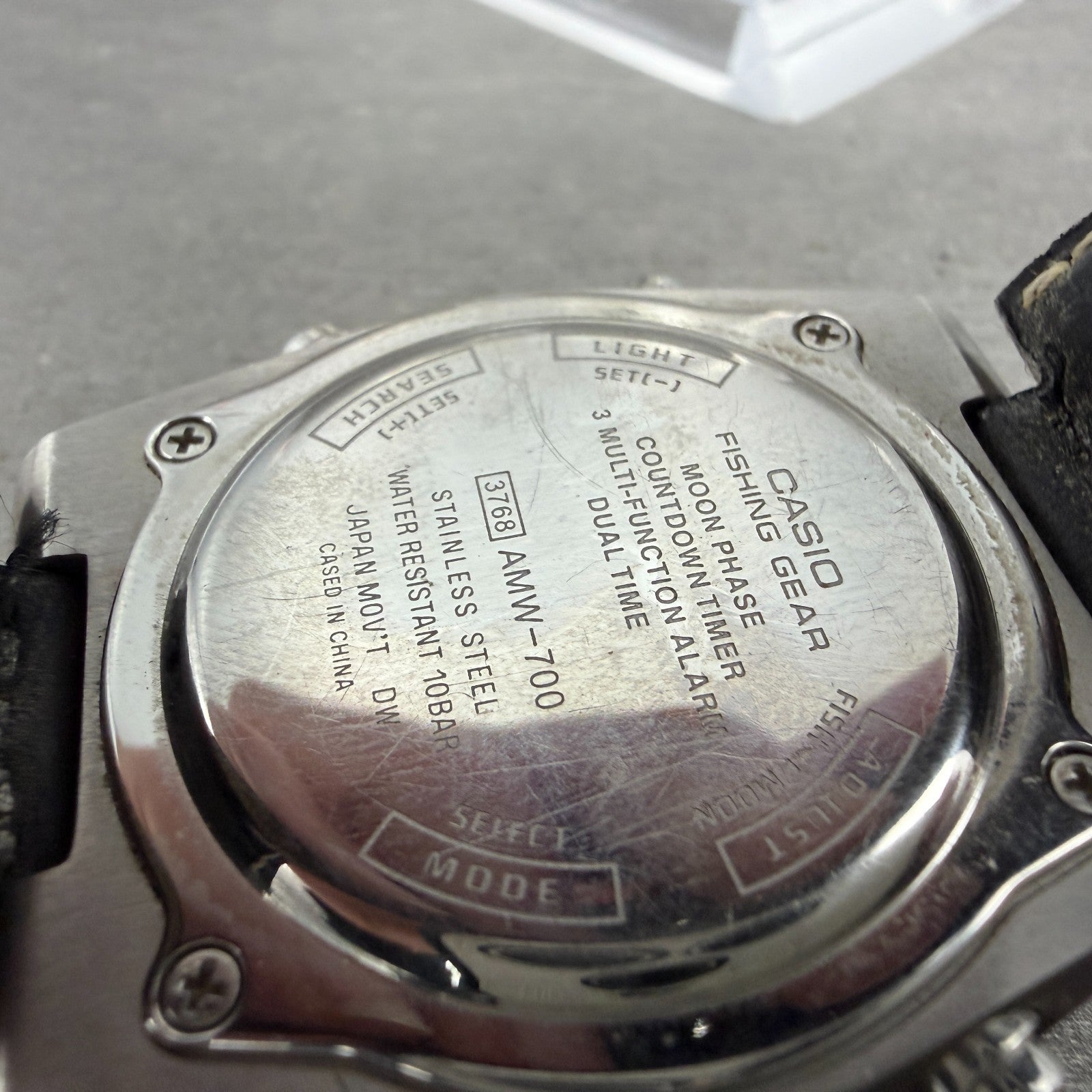 Casio Fishing Gear Watch Men 40mm Black Dial Steel Analog Digital AMW-700 NewBat9