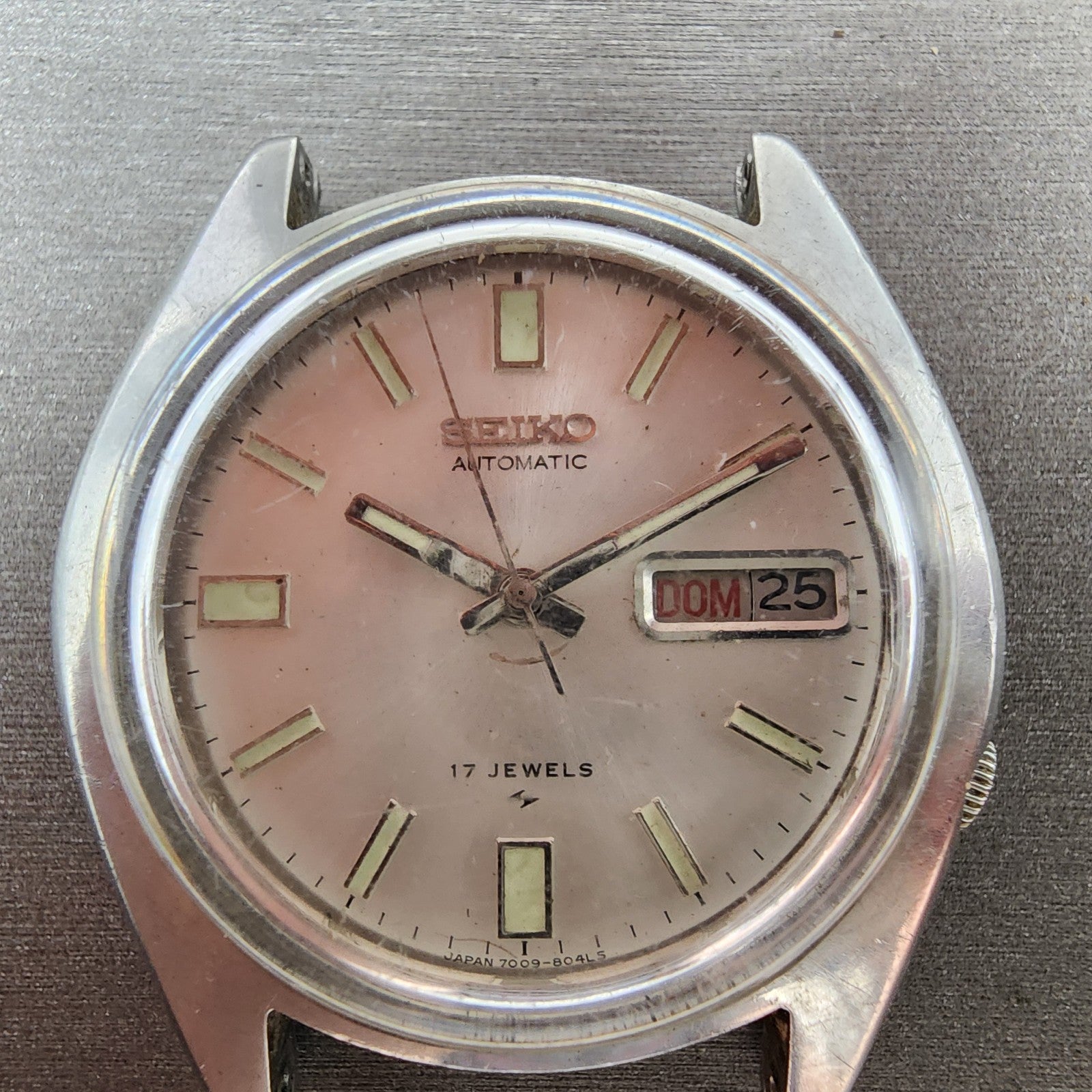 Seiko Automatic Watch Men 38mm Silver Dial Silver Tone Daydate 70098049 PARTS2