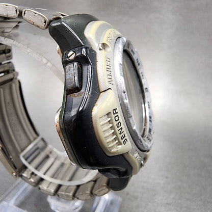 Casio ProTrek PRT-41 Watch Men 50mm Digital Black Tone Triple Sensor New Battery