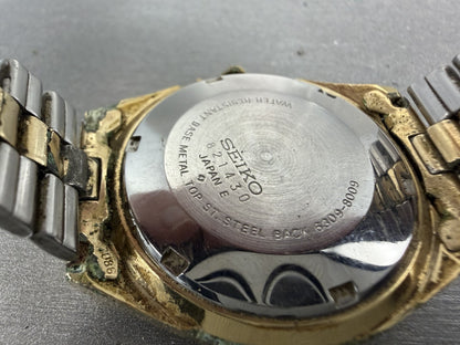 Seiko Automatic Watch Men 38mm Champagne Dial Two Tone Daydate 63098009 Runs11