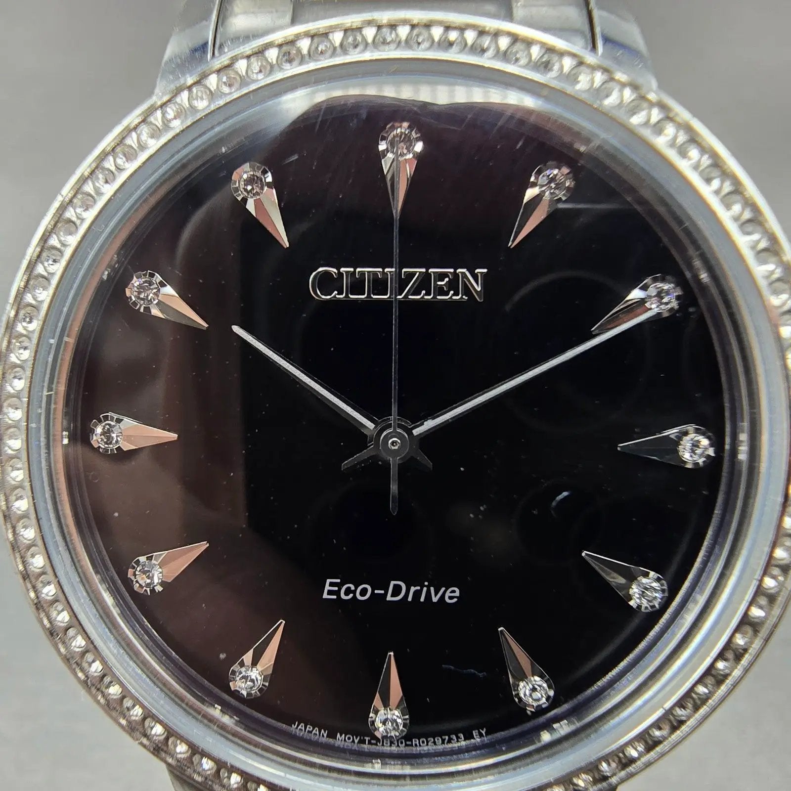Citizen Eco-Drive Watch Women 36mm Black Dial Silver Tone J830-R010379 Runs1