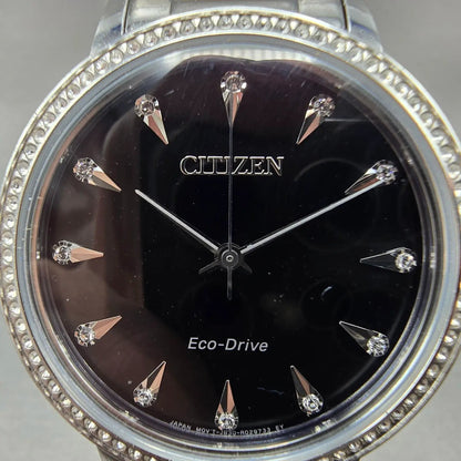 Citizen Eco-Drive Watch Women 36mm Black Dial Silver Tone J830-R010379 Runs1