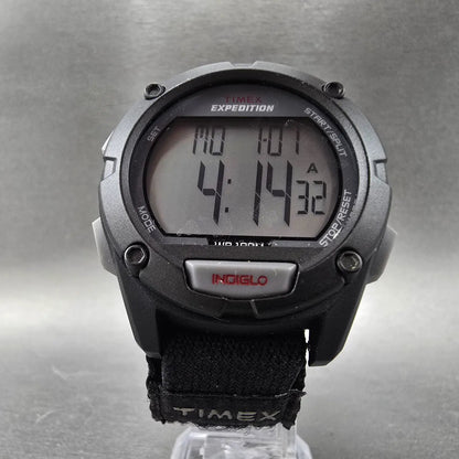 Timex Expedition Digital Watch Men 41mm Black Gray Alarm Chronograph New battery5