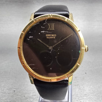 Seiko Watch Men 33mm Brown Dial Gold Tone Round 2620-0059 New Battery Vintage0