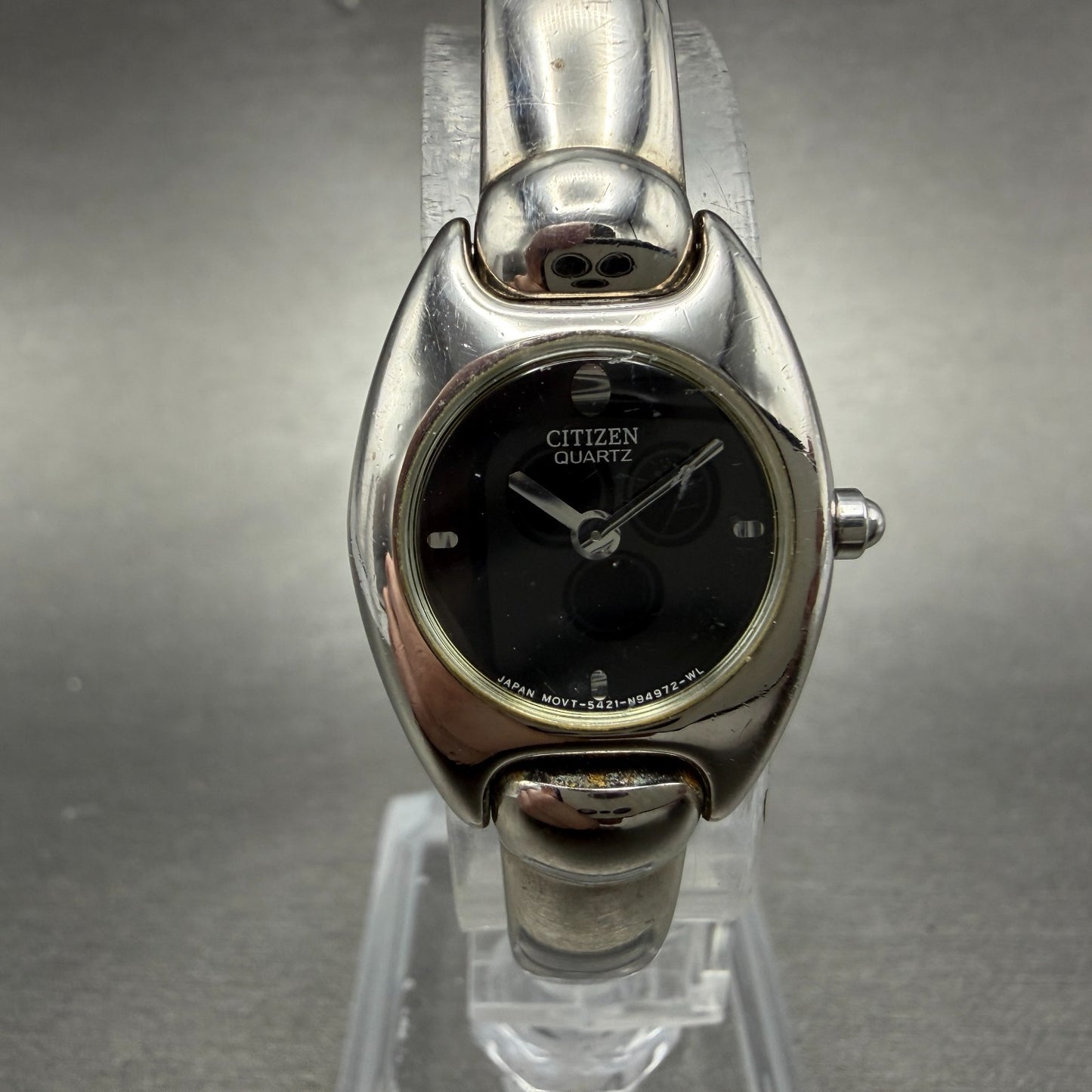 Citizen Watch Women 19mm Black Dial Silver Tone Round 5421-K76434 New Battery0