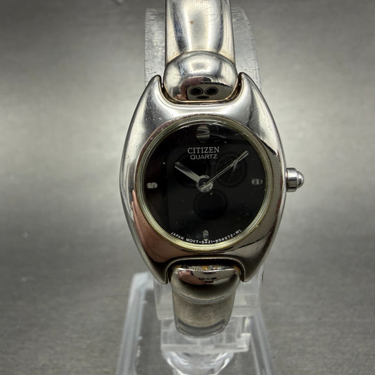 Citizen Watch Women 19mm Black Dial Silver Tone Round 5421-K76434 New Battery0