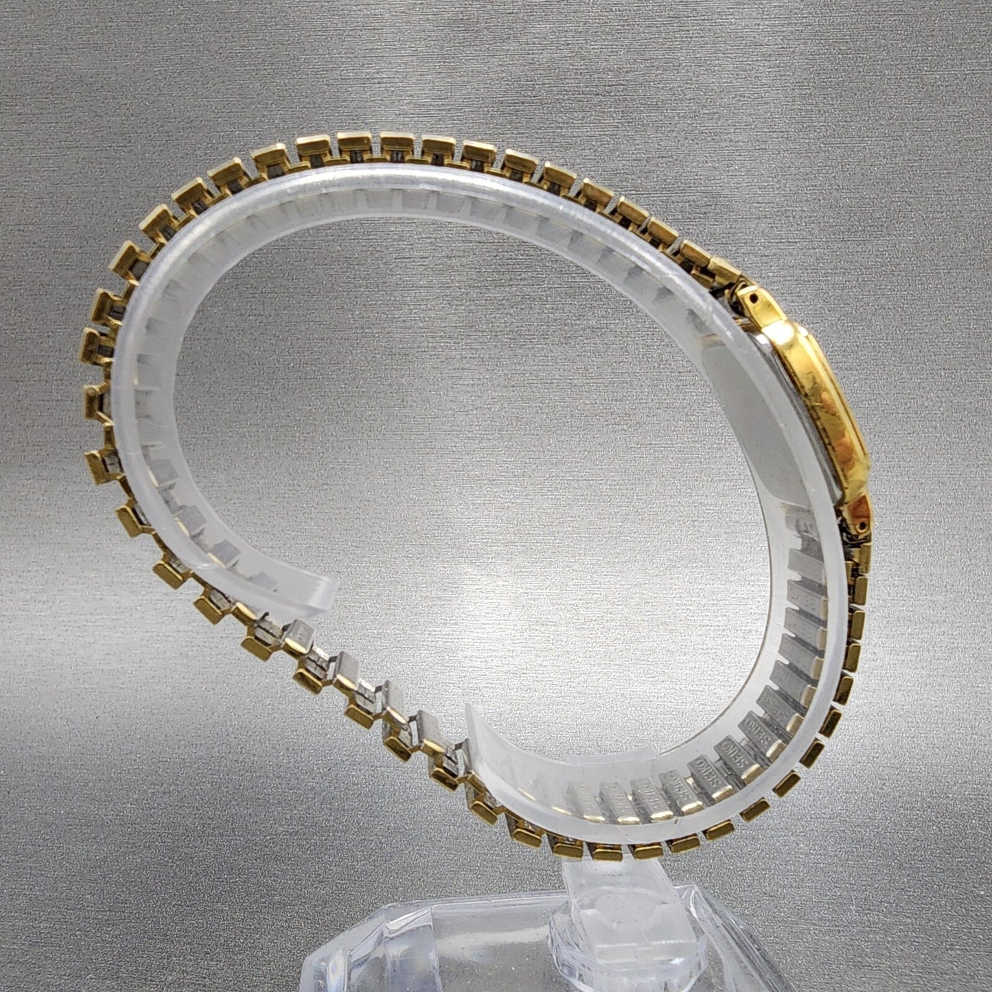 VTG Seiko Watch Women 17mm White Dial Gold Tone Rectangle 1N005K29 New Battery8