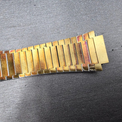 Seiko Bracelet 14mm Stainless Steel Gold Tone Tri Folding Clasp Vintage JP Z4077