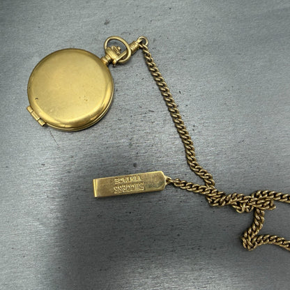 Seiko Alba Success Pocket Watch Men 42mm White Dial Gold Tone V301-0010 New Batt13