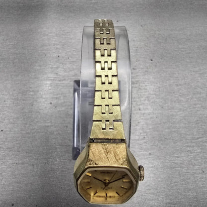Seiko Watch Women 19mm Champagne Dial Gold Tone Octagon 1104-3390 Manual Wind4