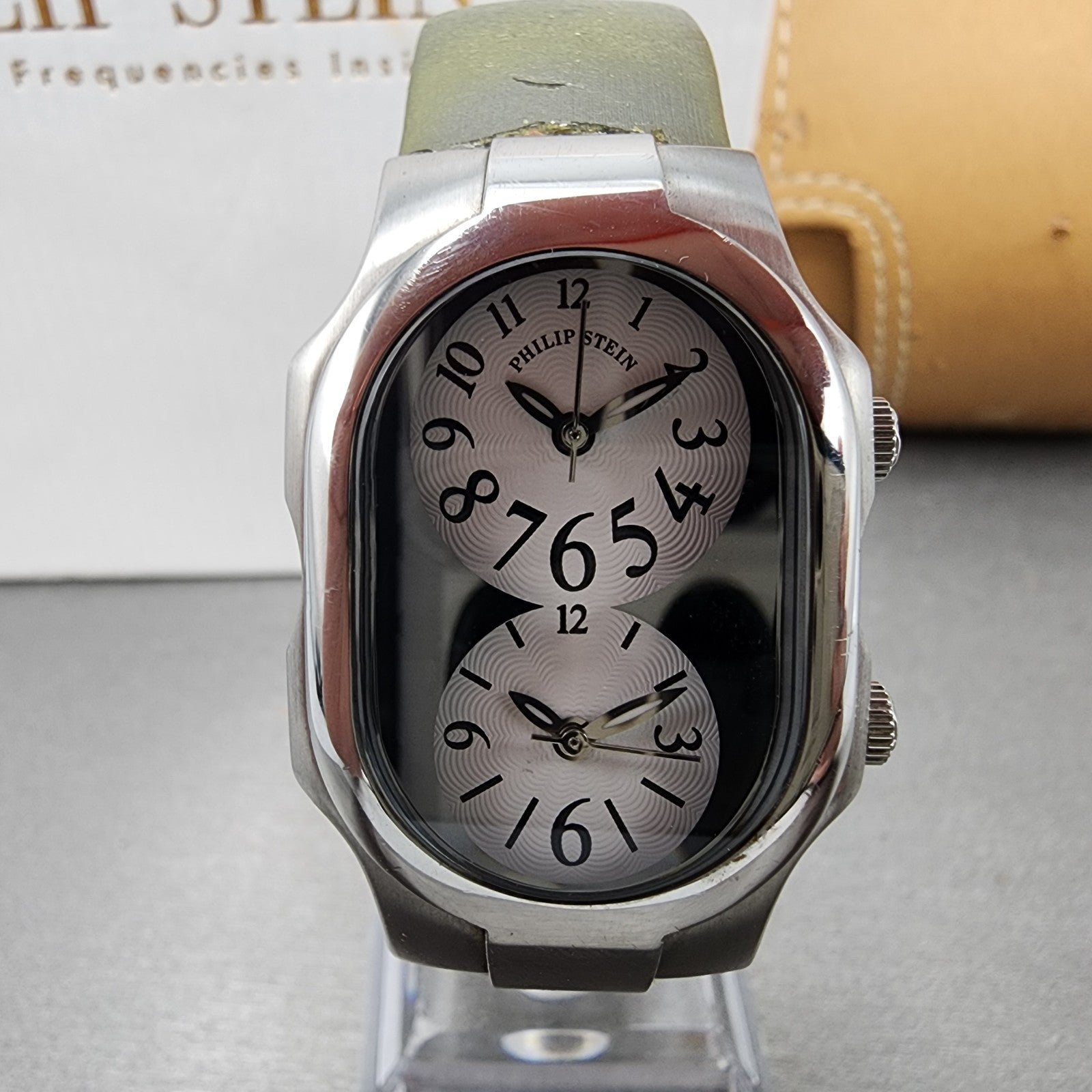 Philip Stein Teslar Watch Women 27mm White Dial Silver Tone Oval New Battery1