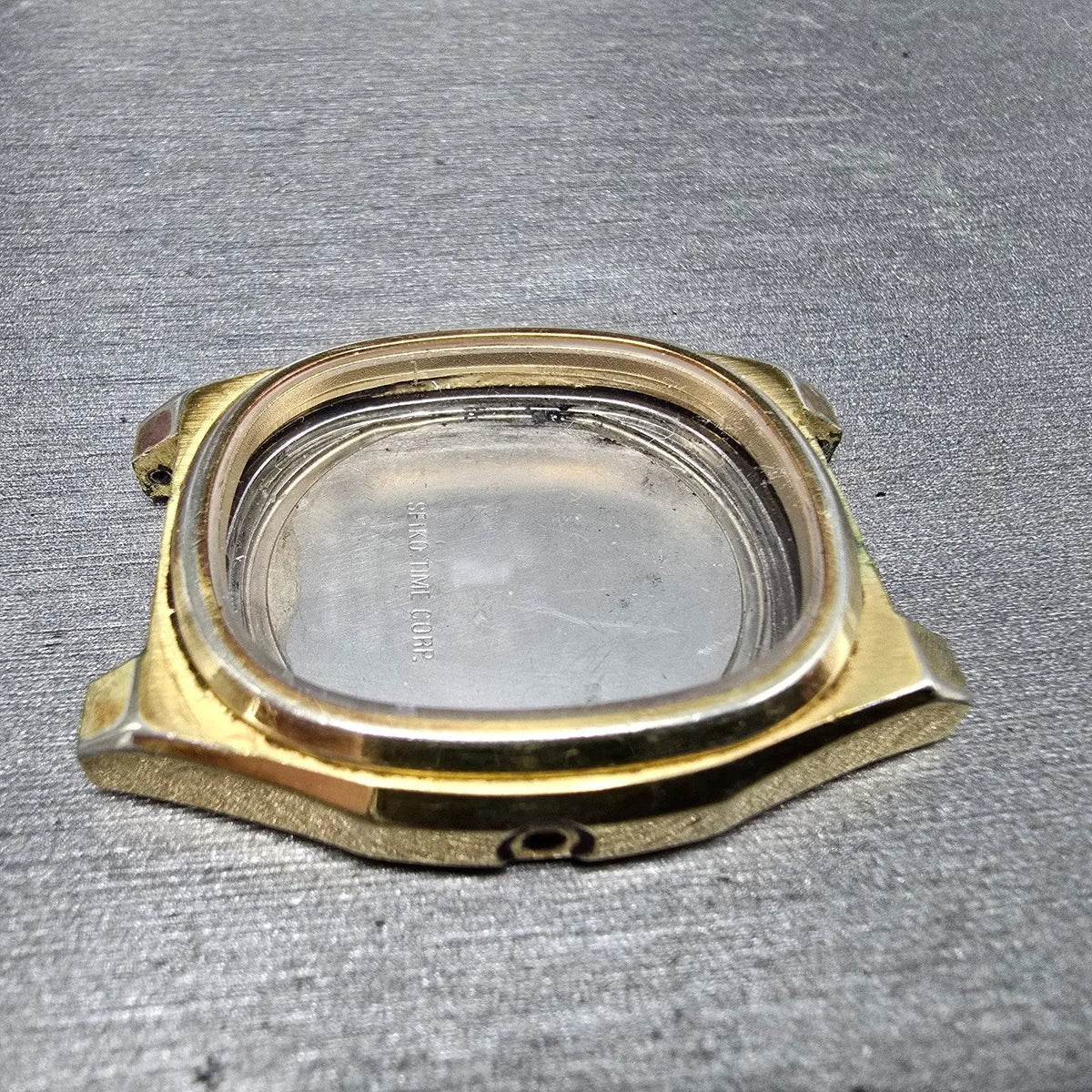 Seiko 5932-5119 Watch Case Gold Tone Oval 31.5mm W/Crystal Vintage5
