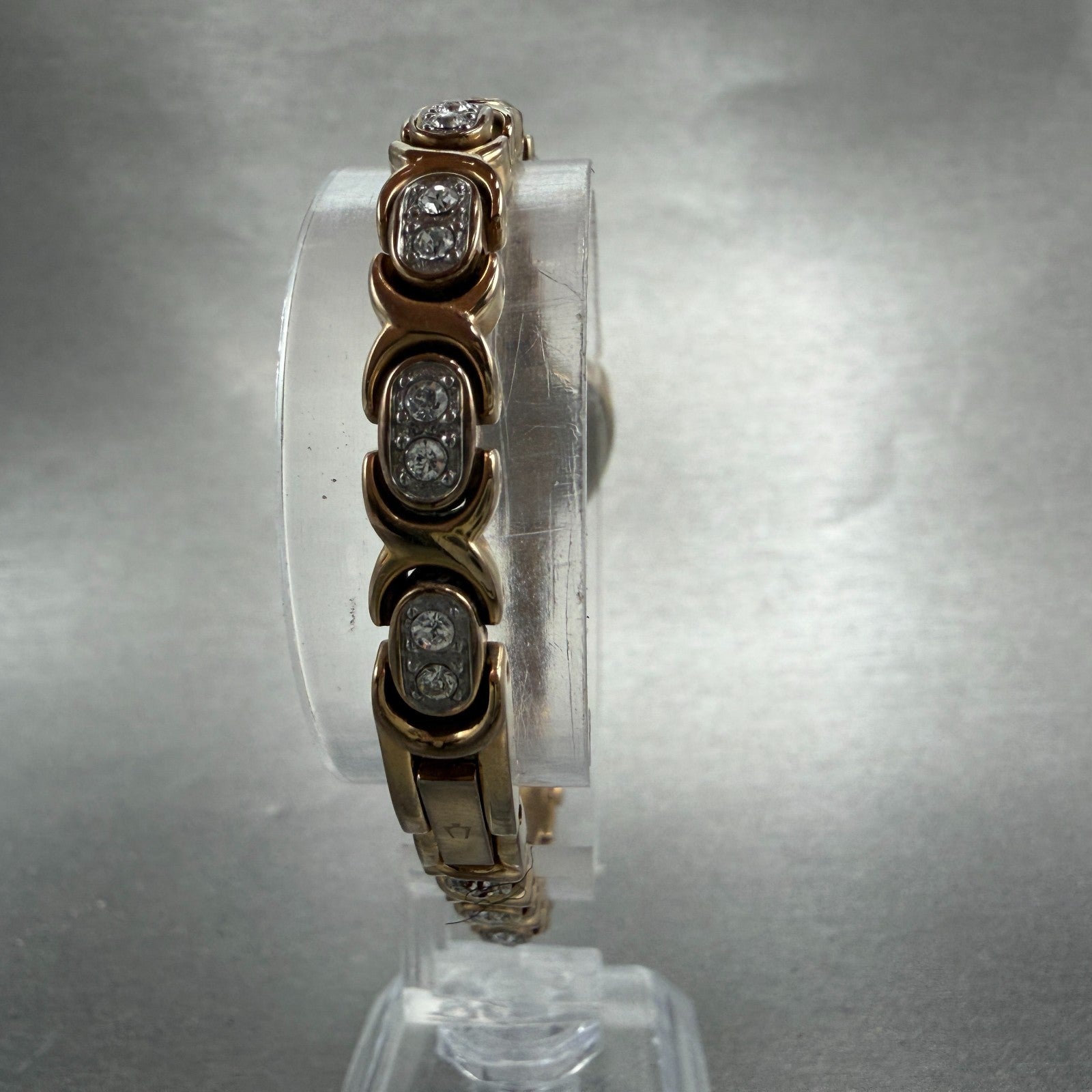 Bulova Watch Women 17mm MOP Dial Rose Gold Oval 98L200 New Battery Gem Set7