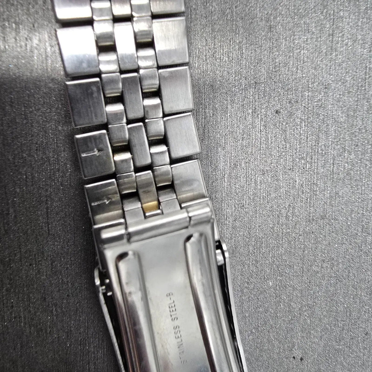 Seiko Bracelet 20mm Stainless Steel Two Tone Tri Folding Clasp VTG Japan7