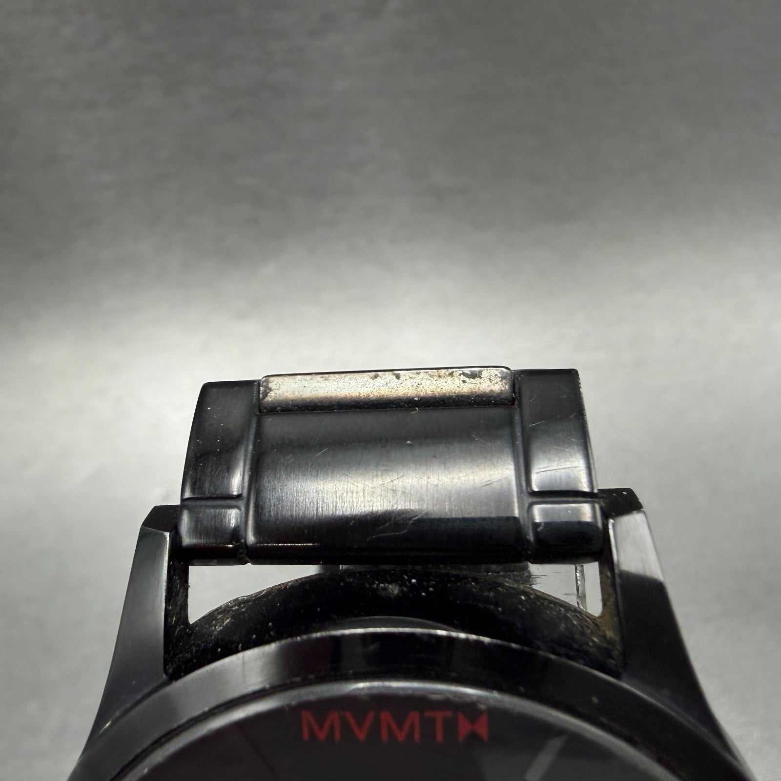 MVMT Watch Men 45mm Black Dial Black Tone Date Round Leather New battery ABCD4