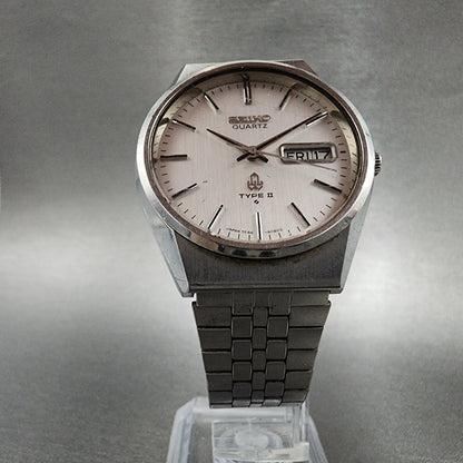 Seiko Type 2 Watch Men 35mm Silver Dial Steel Daydate Round 75468070 PARTS6