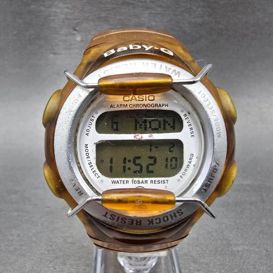 Casio Baby-G BGF-111 Watch  Women 40mm Yellow Clear Case Alarm Chrono New Batt0