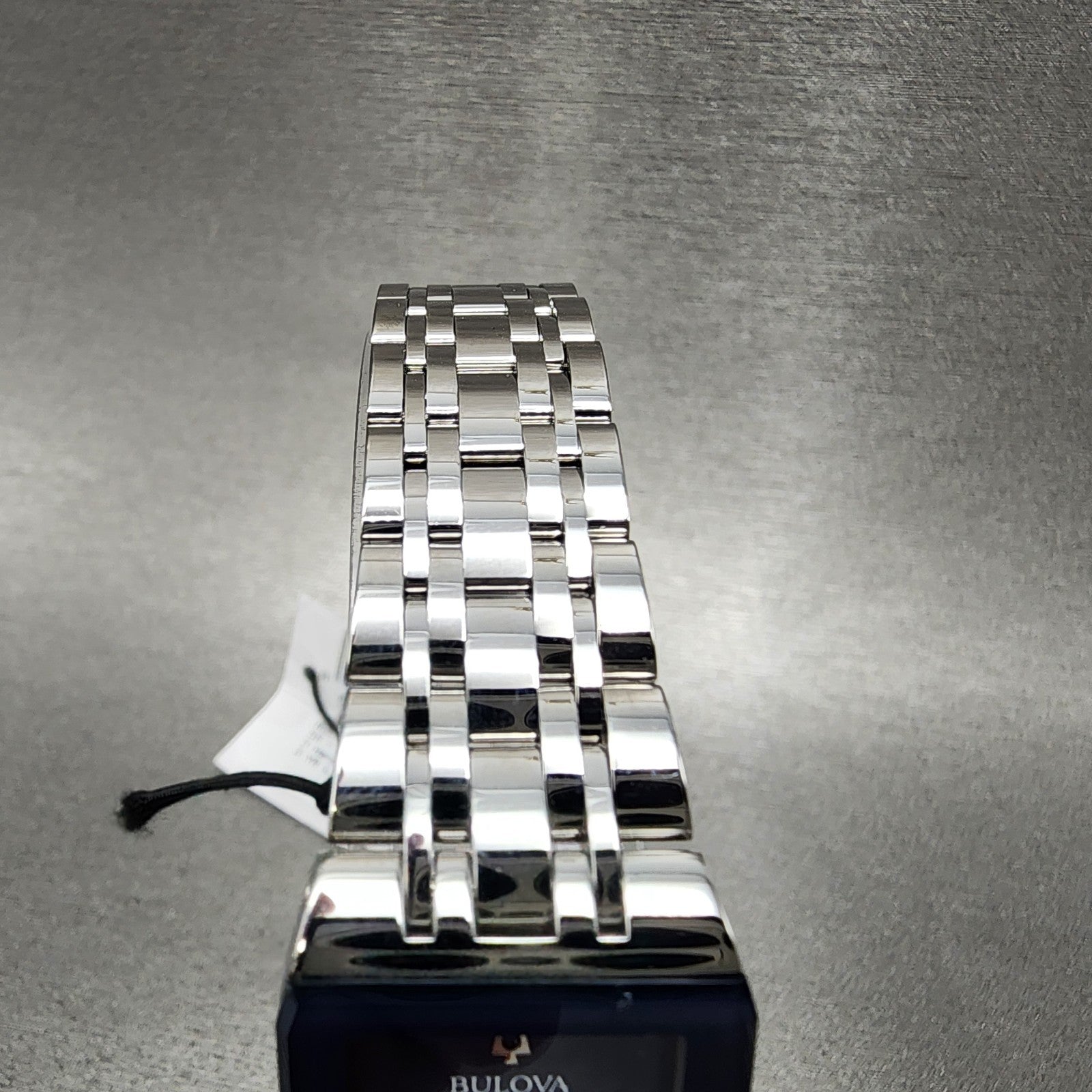 Bulova Quadra Tank Watch Women 21mm Blue Dial Silver Tone Rectangle 96P187 CHIP4