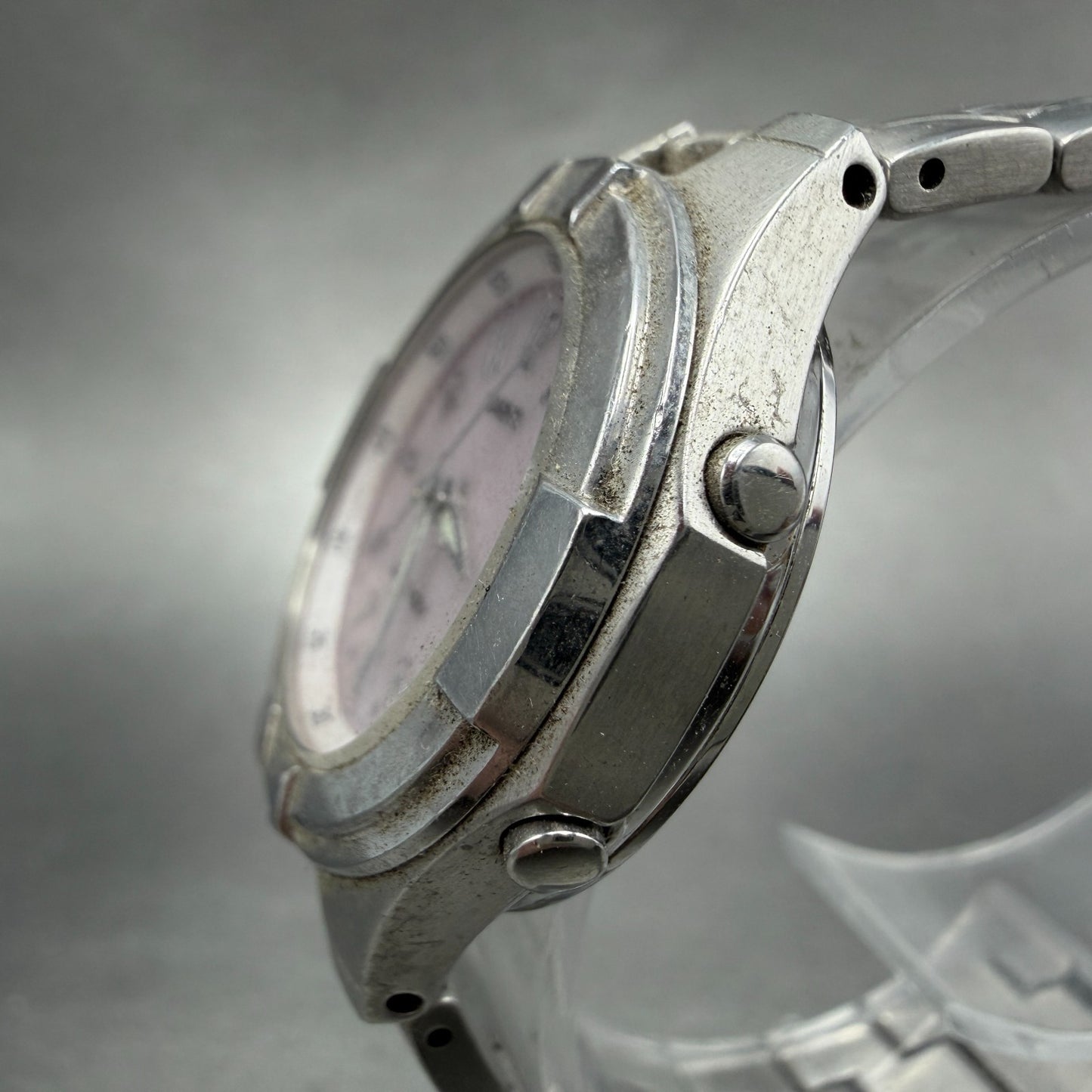 Casio Waveceptor Watch Women 30mm Purple Dial Silver Tone Round LWQ-150 Runs2