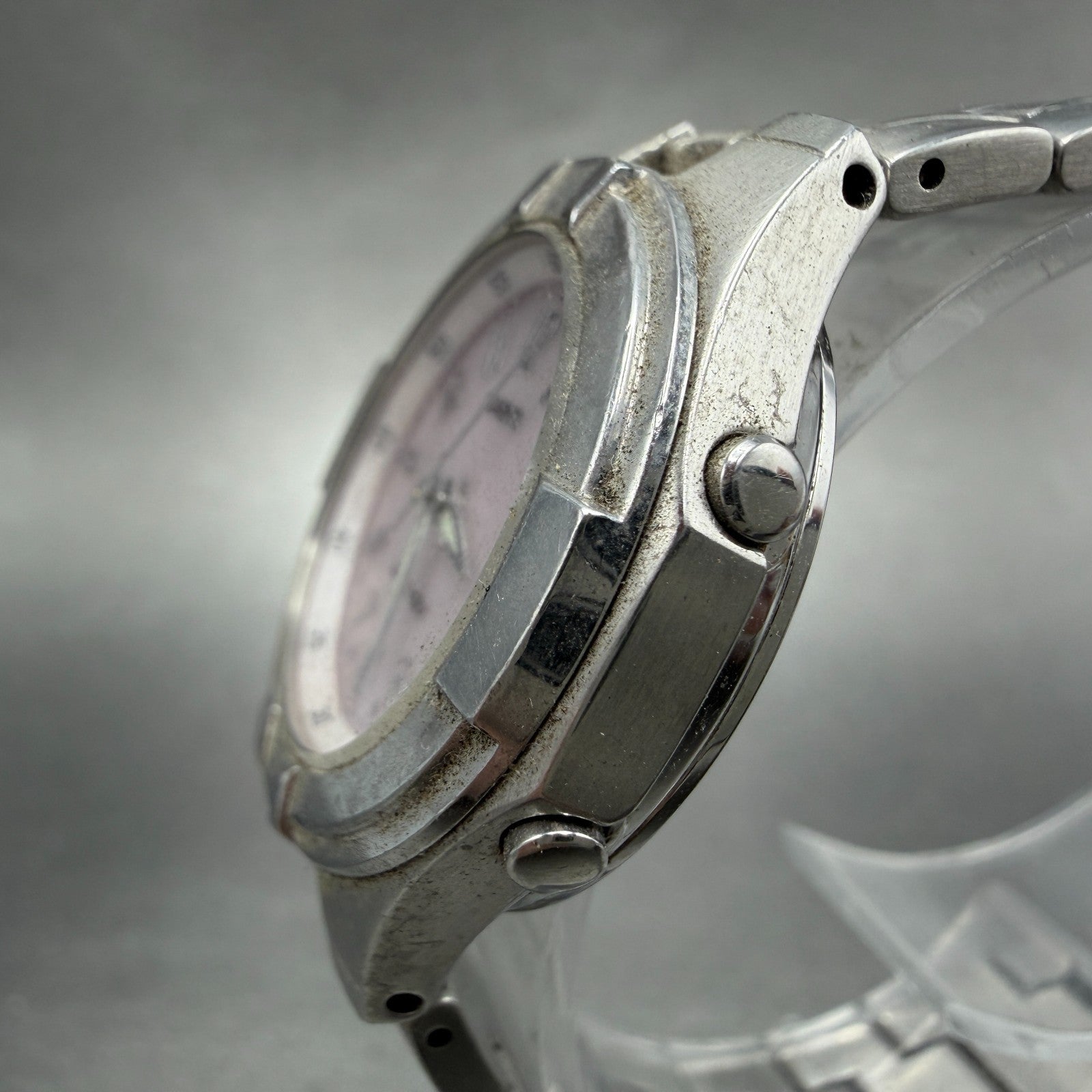 Casio Waveceptor Watch Women 30mm Purple Dial Silver Tone Round LWQ-150 Runs2