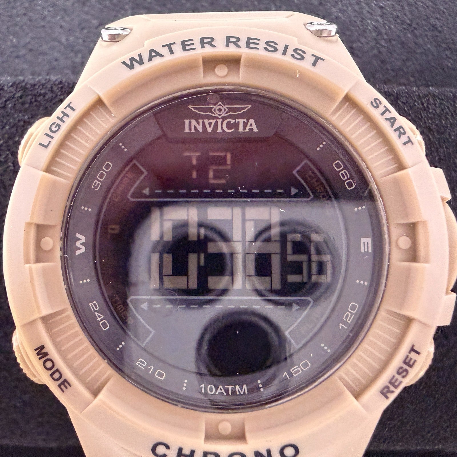 Invicta Racing Digital Watch Men 52mm Brown Alarm Chrono Round New 475261