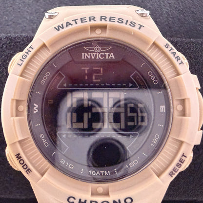 Invicta Racing Digital Watch Men 52mm Brown Alarm Chrono Round New 475261