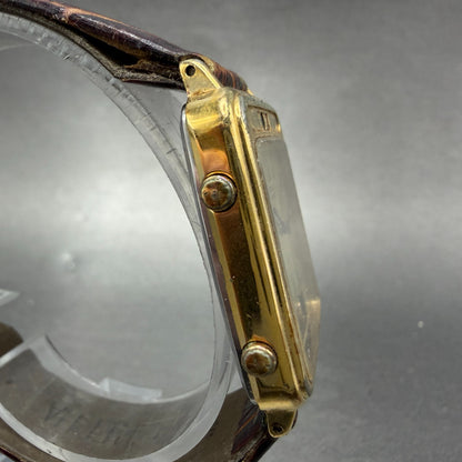 Seiko Tank Watch Men 28mm Analog Digital Gold Tone Alarm Chrono H249-5110 PARTS4